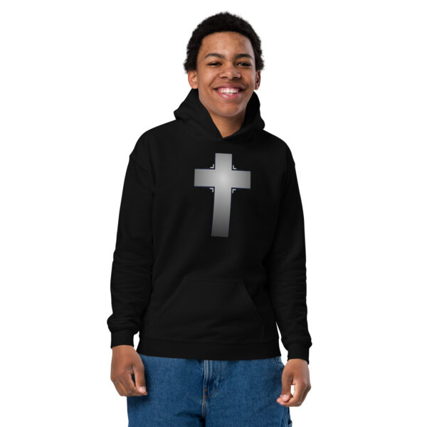 Youth Cross heavy blend hoodie - Image 2